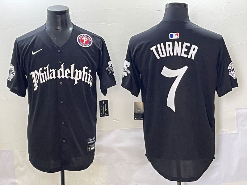 Men 2025 Philadelphia Phillies #7 Turner Black Five generations Joint Name Nike MLB Jersey style 8->philadelphia phillies->MLB Jersey
